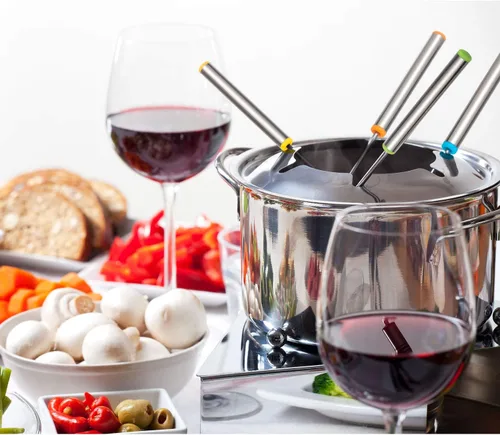 Miniatura 4 de 12 tenedores de fondue de acero inoxidable de 9.5 pulgadas con mango resistente al calor, palitos de fondue para olla de queso, carne asada