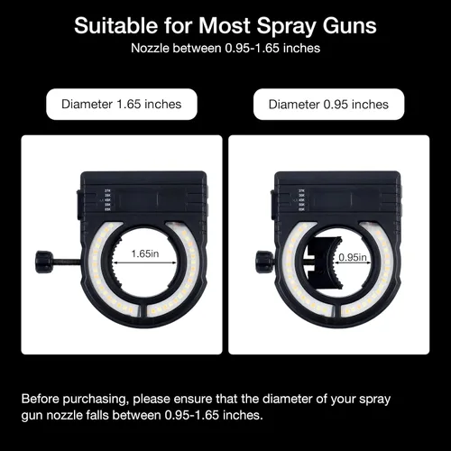 Miniatura 4 de YUZES Luz de pistola de pintura con cargador, 2700K-6500K y 500/250 lúmenes luz LED para pistolas de pintura, accesorio de luz para pistola