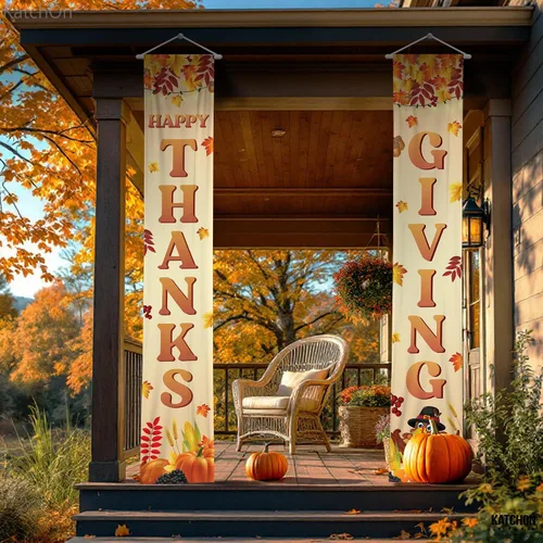 Miniatura 5 de KatchOn, Cartel de Feliz Acción de Gracias para exteriores – Xtralarge de 72 x 12 pulgadas Cartel de Acción de Gracias para decoración de puerta