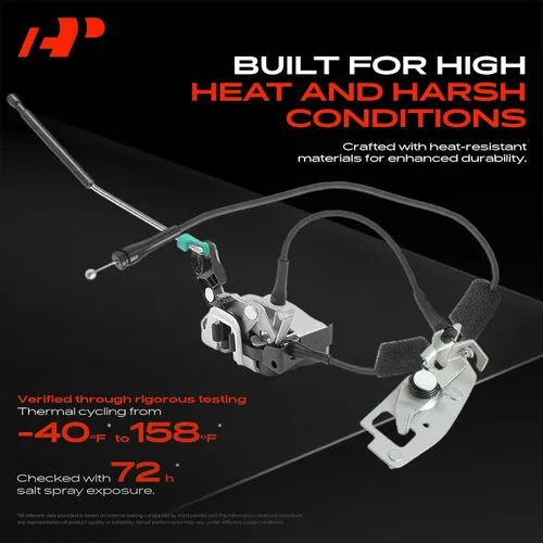 Miniatura 4 de A-Premium Conjunto de traba de puerta trasera con cable y varilla lado del acompañante derecho Compatible con Ford E-150 E-250 E-350 Econoline Van