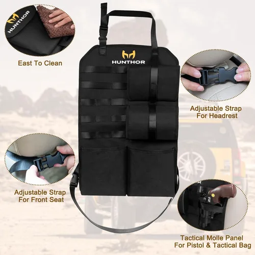 Miniatura 6 de Soporte para pistola en camiones (un par), almacenamiento ajustable para pistolas en el asiento trasero 900D, soporte para rifles automotrices