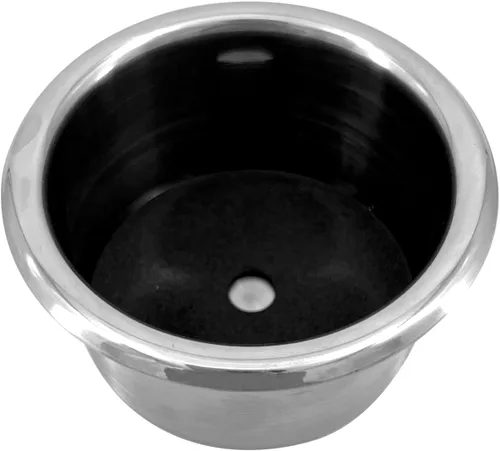 Miniatura 5 de ISURE MARINE 4 portavasos antiderrames de acero inoxidable de 3 pulgadas con arandela antideslizante, soporte para tazas de mesa de póquer