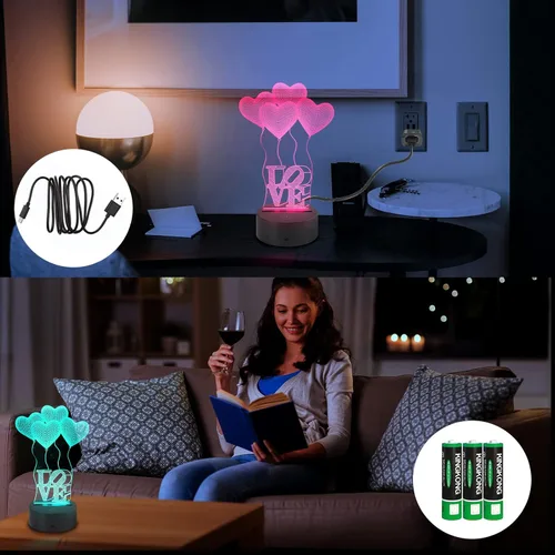 Miniatura 6 de Luz Nocturna de Ilusión 3D AZIMOM con Forma de Piano, 16 Colores Cambiantes, Control Inteligente Táctil, Control Remoto, Ilusión Óptica, Lámpara
