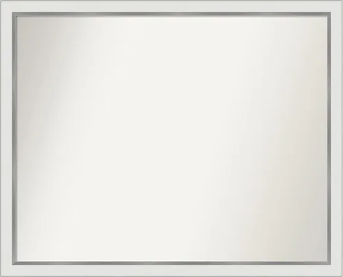 Miniatura 45 de Amanti Art Espejo de baño blanco para sobre el fregadero, 30 x 35 pulgadas, espejo de tocador rectangular estrecho de Eva de oro blanco, marco
