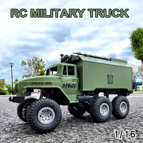 Miniatura 2 de KNACKTOYZ Camión militar RC para niños 4-7, 1:16 control remoto 4WD Off-Road Crawler, juguetes de autos del ejército con 2 baterías recargables