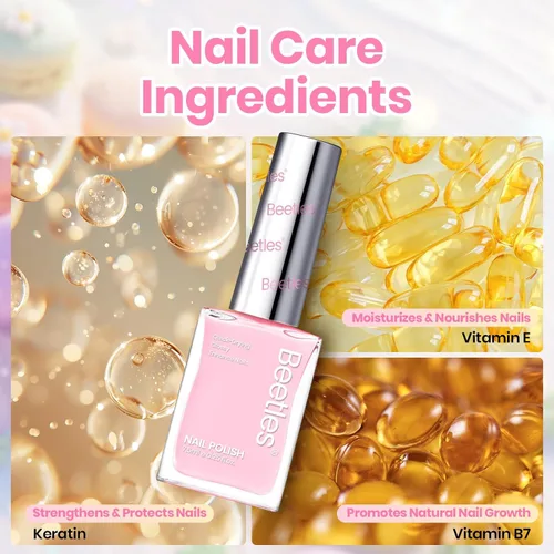 Miniatura 7 de Beetles - Juego de esmaltes de uñas pastel – Macaron Mood, juego de 6 colores de esmalte de uñas de secado rápido, arte de uñas, manicura de larga