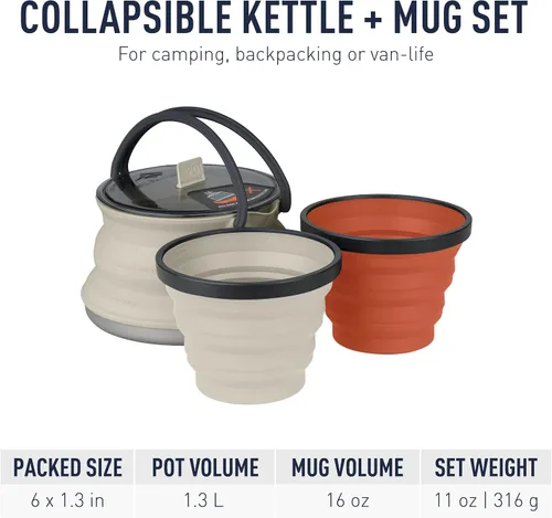 Miniatura 2 de Sea to Summit X-Pot - Juego de tetera y taza plegables para mochileros y campamentos