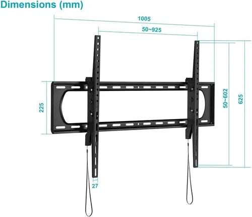 Miniatura 4 de Monoprice Soporte de pared para TV de inclinación extra ancha – televisores de 60 a 100 pulgadas, hasta 220 libras, VESA 1000 x 800 – Serie comercial