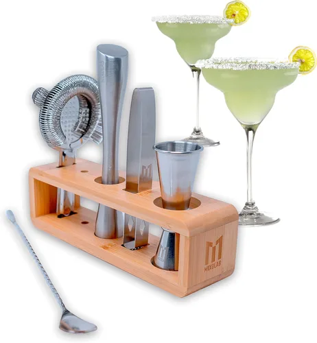 Juego de herramientas de bar, herramientas de barman de 6 piezas de alta calidad – Mezcla cócteles sin esfuerzo después de un largo día – Incluye