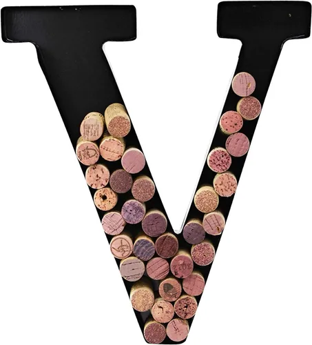 Miniatura 29 de Made Easy Kit Letra de metal para corchos de vino, monograma para atesorar recuerdos y soporte con kit de montaje en pared gratuito A-Z