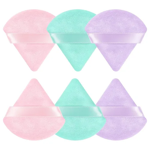 Miniatura 16 de 6 Piezas Borla de Polvo Triangular Esponja de Maquillaje Suave Borla de Maquillaje para Polvo Facial Base Cosmética Esponja Herramienta