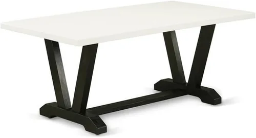 Miniatura 14 de East West Furniture VT026 Mesa de comedor estilo V – una mesa de cocina rectangular con patas elegantes, 36 x 60 pulgadas, multicolor