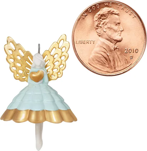 Miniatura 3 de Hallmark Keepsake Adorno de Navidad en miniatura de 1.5 pulgadas 2022, angelito con corazón, porcelana