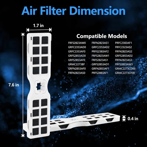 Miniatura 3 de Paquete de 3 filtros de aire de repuesto para refrigerador Frigidaire FRGPAAF2 PureAir AF-2 compatible con Frigidaire FRFC2323AS, FRFC232LAF