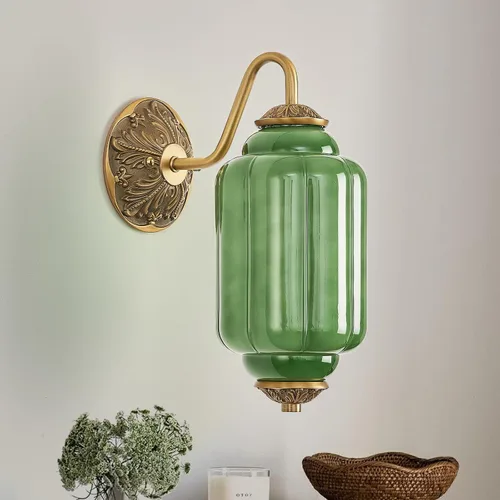 Miniatura 12 de VitaLink Aplique de pared rústico de cristal vintage con 2 luces y estilo gótico antiguo, lámpara de pared retro de mediados de centro, lámpara