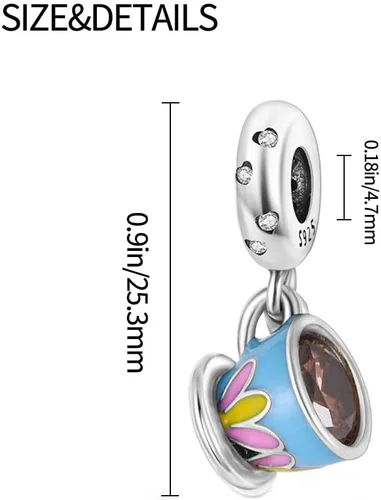 Miniatura 87 de Pandach Dijes colgantes de plata de ley 925 para pulseras y collares, dijes colgantes de Madonna con cuentas de girasol, joyería para mujer