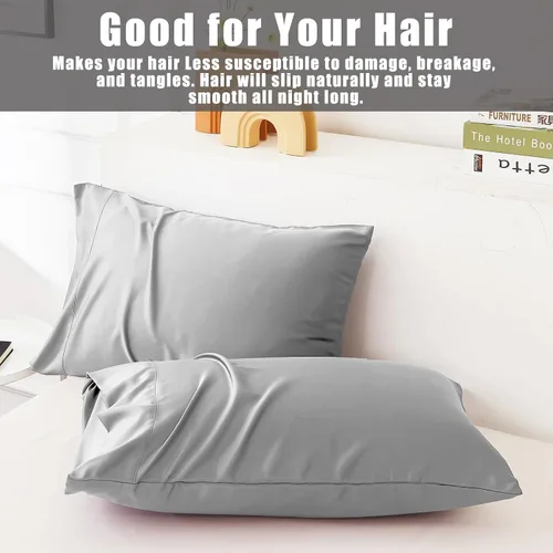 Miniatura 7 de Fundas de Almohada Tamaño Queen Paquete de 2, Fundas de Almohada de Rayón de Bambú Refrescantes con Cierre de Sobre, Fundas de Almohada Frescas