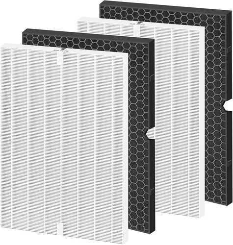 Colorfullife 2 juegos de filtros de repuesto H 116130 para purificador de aire Winix 5500-2 AM80 Plasmawave, 2 filtros HEPA verdaderos y 2 filtros