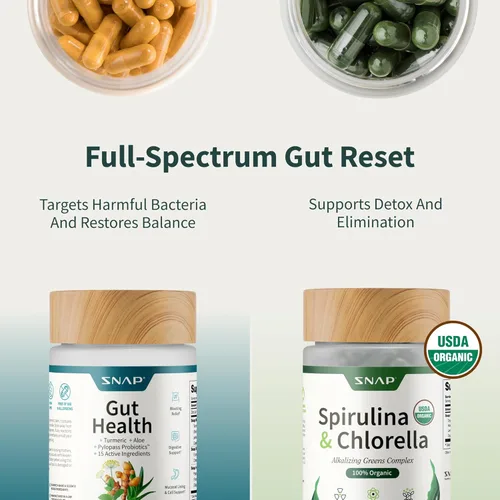 Miniatura 6 de Snap Supplements Suplemento de lipasa intestinal, probiótico, 50 cápsulas Gut Health Supplement for Women & Men, Digestive Enzymes, Bloating &