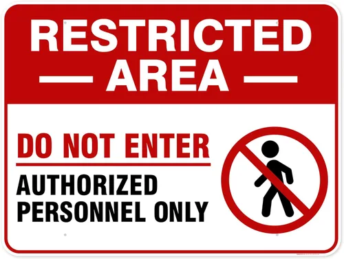 Miniatura 18 de Cartel de área restringida "Restricted Area Do Not Enter Authorized Personnel Only" [Texto en inglés], de aluminio, anti-óxido, de 10x14 pulgadas