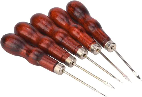 Miniatura 8 de Juego de 5 ganchos de ganchillo con mango de madera, agujas de tejer ergonómicas para manos artríticas, ganchos de ganchillo de metal