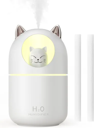 Miniatura 7 de Humidificador de Niebla Fría, Mini Humidificadores de 300ml con Luz Nocturna, Humidificador de Aire Automático Sin Agua con Apagado Automático