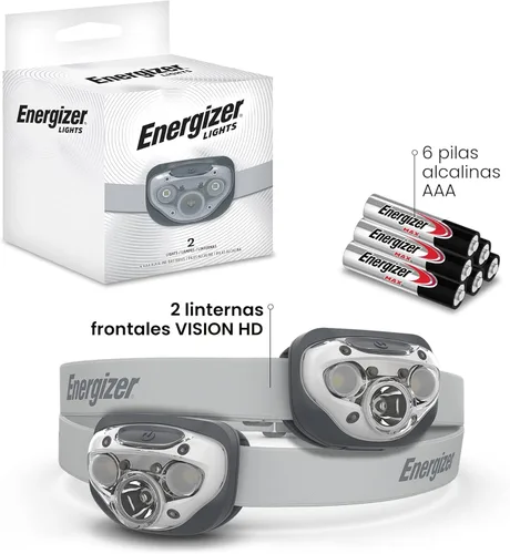 Miniatura 7 de Energizer Linterna frontal LED PRO (paquete de 2), faros resistentes al agua IPX4, luz de cabeza de alto rendimiento para exteriores, camping, Gris