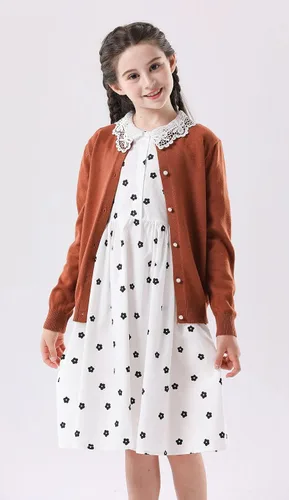 Miniatura 4 de SMILING PINKER cardigan de cuello redondo para niñas