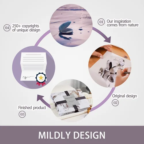 Miniatura 4 de MILDLY Fundas de edredón tamaño Queen, 100% algodón de fibra larga, suave y transpirable, juego de funda de edredón abstracta con pintura de Morado