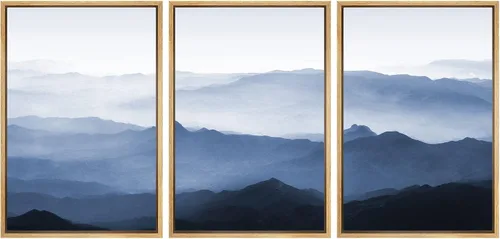 Miniatura 124 de SIGNWIN Lienzo enmarcado para pared, juego de arte tranquilo con reflejo de lago, acuarela, montaña y agua, ilustraciones modernas, arte abstracto