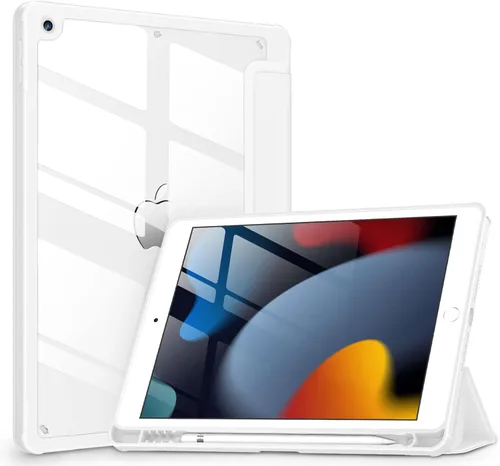 Miniatura 26 de VIKESI - Funda para iPad de 9ª / 8ª / 7ª generación de 10.2 pulgadas (lanzada en 2021/2020/2019), parte trasera transparente, cubierta de marco