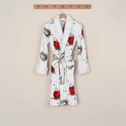 Miniatura 6 de Berkshire Blanket Peanuts Snoopy - Bata cálida para mujer con exclusiva tela VelvetLoft y cuello Sherpa
