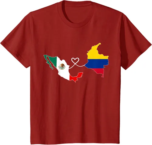 Miniatura 66 de Camiseta Half Colombian Half Mexican Flag Map DNA Mexico Colombia