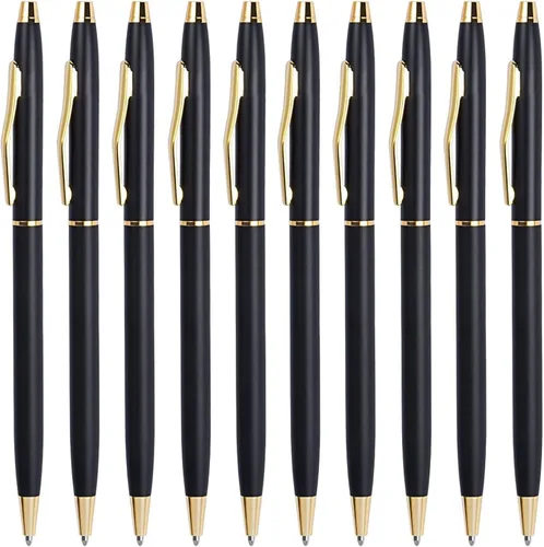 Miniatura 11 de Cambond Bolígrafos de metal – Bolígrafos de tinta negra para firma de libros de invitados de boda, diario y oficina, punta media de 0.039 pulgadas