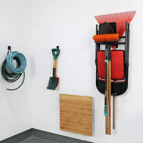 Miniatura 7 de Wallmaster Ganchos de garaje para montaje en pared, 2 ganchos de almacenamiento largos y resistentes para colgar neumáticos, sillas, escaleras