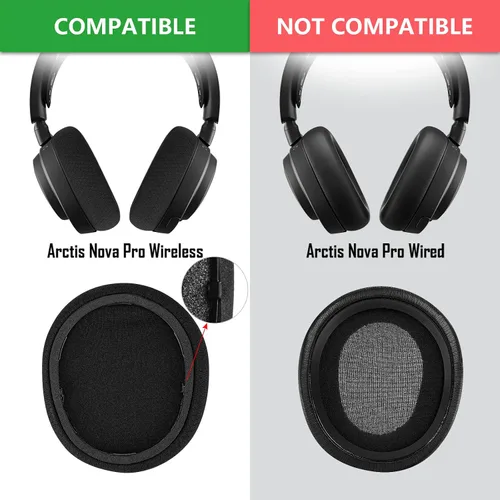 Miniatura 5 de Geekria Almohadillas de repuesto de tela de malla cómoda compatibles con SteelSeries Arctis Nova Pro Wireless, auriculares Nova Elite, almohadillas