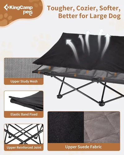 Miniatura 3 de KingCamp Cama elevada para perros para perros grandes, cama de mascotas elevada y fresca para exteriores con malla lavable y transpirable y pies