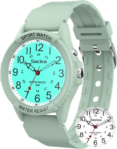Miniatura 15 de Reloj para hombres y mujeres, cara grande, clásico, analógico, de cuarzo, deportivo, retroiluminado, unisex, impermeable, reloj de enfermera
