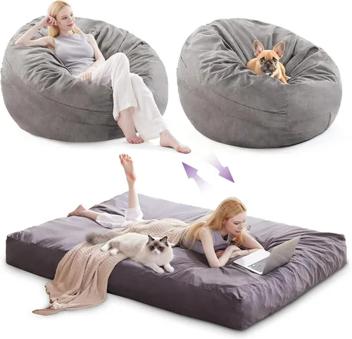 Miniatura 9 de Funda de puf refrescante para el verano caluroso (sin relleno), sillas gigantes para almacenamiento de animales de peluche, fundas para sillas