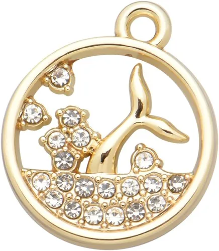 Miniatura 26 de Paquete de 20 dijes de diamantes de imitación chapados en oro, accesorios de cristal para collares, pulseras, joyería, manualidades, bricolaje