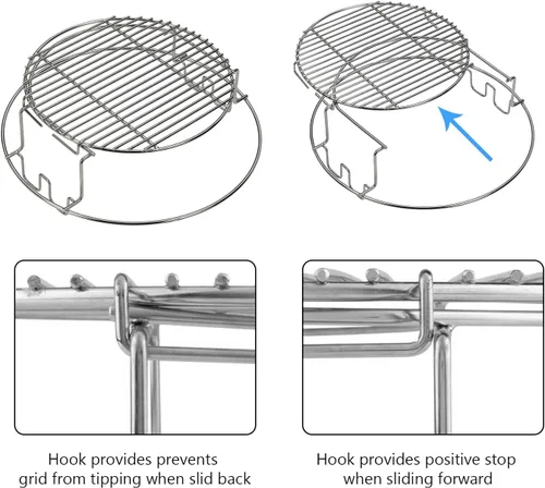 Miniatura 5 de Estante Expansor de 5 Piezas para Big Green Egg Medium Kit de Repuesto Parrillas para Eggspander Conveggtor Basket Acero Inoxidable 304 con Sistema