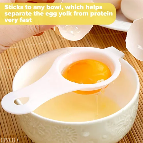 Miniatura 5 de Separador de huevos para huevos crudos, herramienta separadora de yema de huevo con diseño de cuenco colgante para menos desorden, cuenco