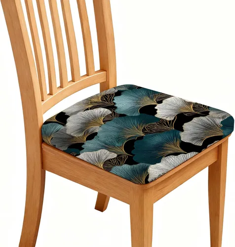 Miniatura 15 de Fundas de asiento para silla, paquete de 4 fundas impermeables elásticas para silla de comedor con lazos elásticos, extraíbles y lavables, Rosa