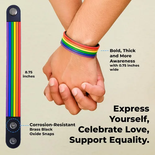Miniatura 6 de Pulsera de orgullo arco iris para hombres y mujeres Bi Pride Bisexual Pulsera Lgbt regalos