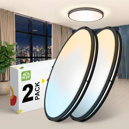 Miniatura 65 de ASD Lámpara LED de techo de montaje empotrado de 18 pulgadas, interruptor de 28 W, 100-277 V, 2750 lúmenes, 3000 K/4000 K/5000 K, regulable, Níquel