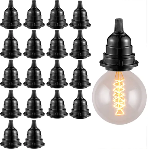 Miniatura 8 de Paquete de 18 enchufes de luz E27/E26, enchufe de repuesto, enchufe de bombilla, soporte de lámpara colgante Edison retro, enchufe mediano de rosca