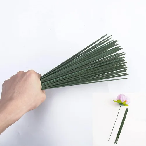 Miniatura 7 de 100 piezas de tallo floral de plástico de 7.87 pulgadas/7.9 in, varillas de flores artificiales, accesorios para hacer alambre, manualidades, ramo