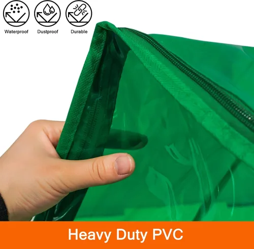 Miniatura 3 de Vieshful Bolsa de almacenamiento de ropa transparente verde de 40 litros, organizador de ropa colorido con cremallera, bolsa de almacenamiento