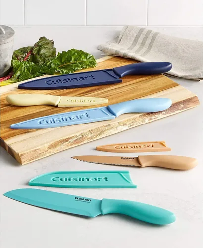 Miniatura 2 de Cuisinart C55-10PCERM Juego de cuchillos con revestimiento cerámico con fundas protectoras de hoja (juego de 10 piezas) en colores pasteles oscuros