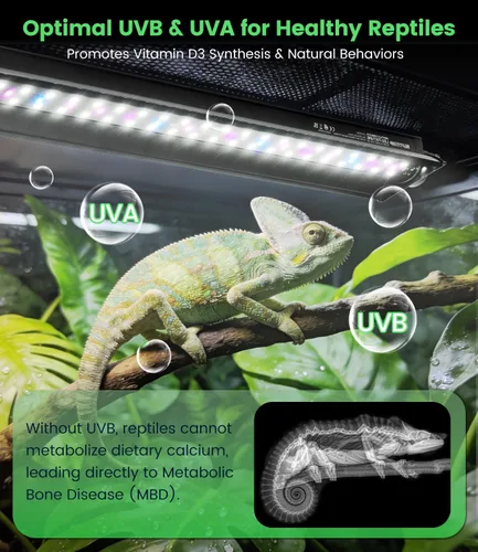 Miniatura 3 de Luz LED para reptiles T5 UVB de 23 W – Luz UVA UVB de alto rendimiento para dragón barbudo, lámpara de reptil T5 10.0 UVB (27.5 pulgadas)